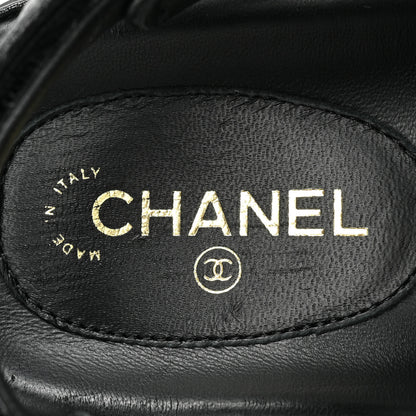 Chanel Grained Calfskin Velcro Dad Sandals 36.5 Black 6 of 10