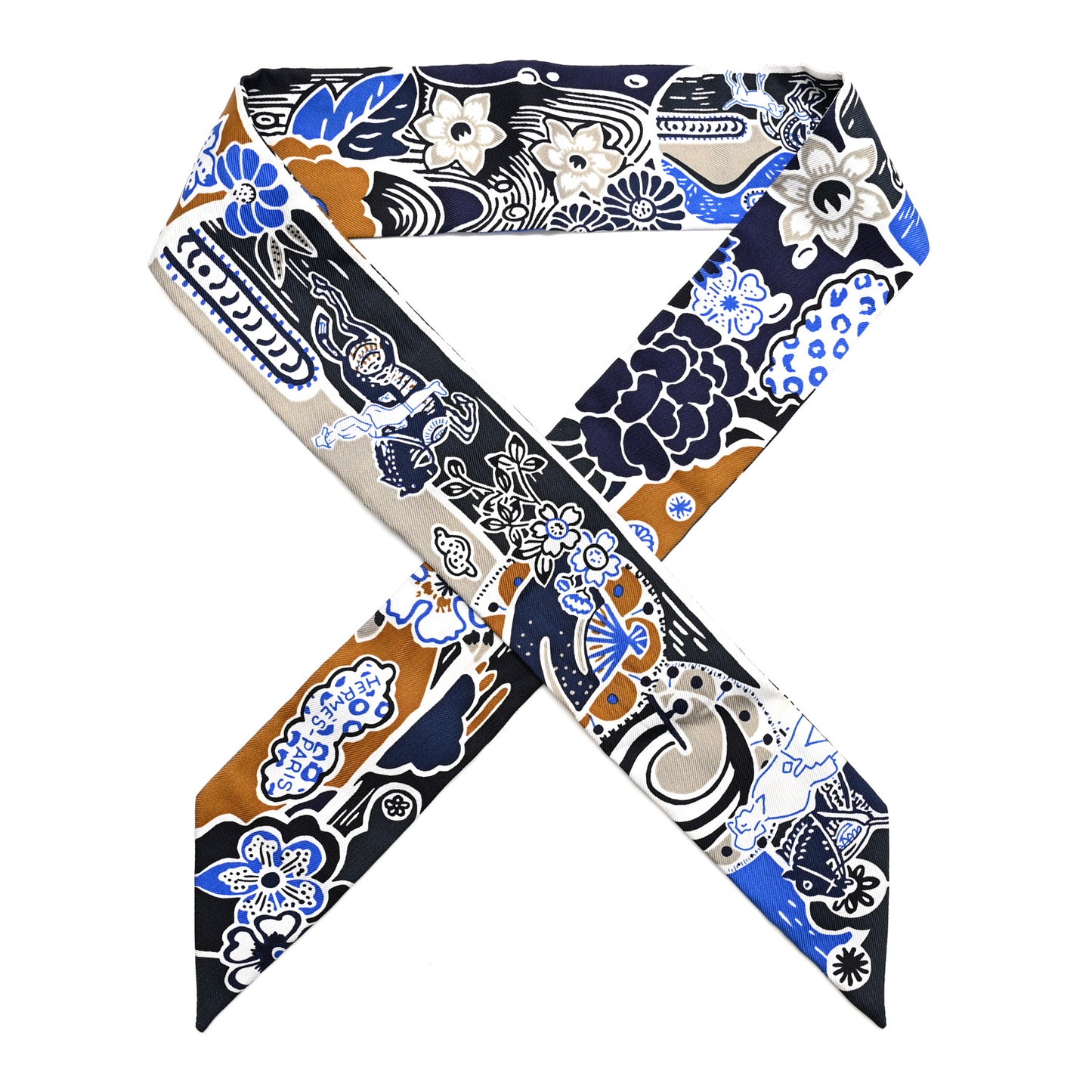 Silk Bingata Sticker Twilly Marine