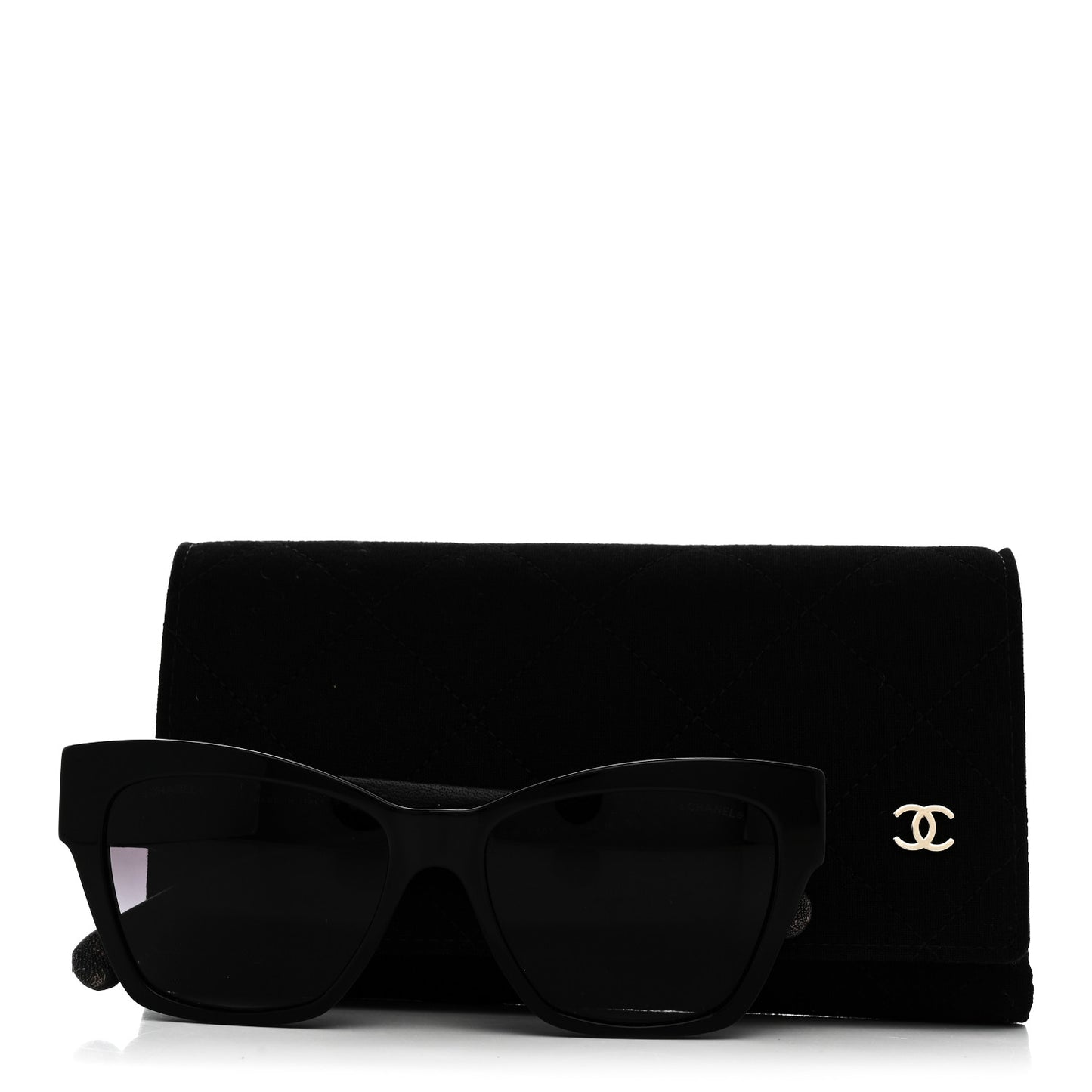 Acetate Square Cat Eye CC Sunglasses 5456 Q B Black