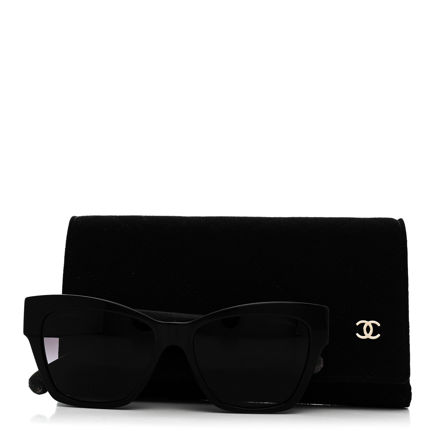 Chanel Acetate Square Cat Eye CC Sunglasses 5456 Q B Black 8 of 10