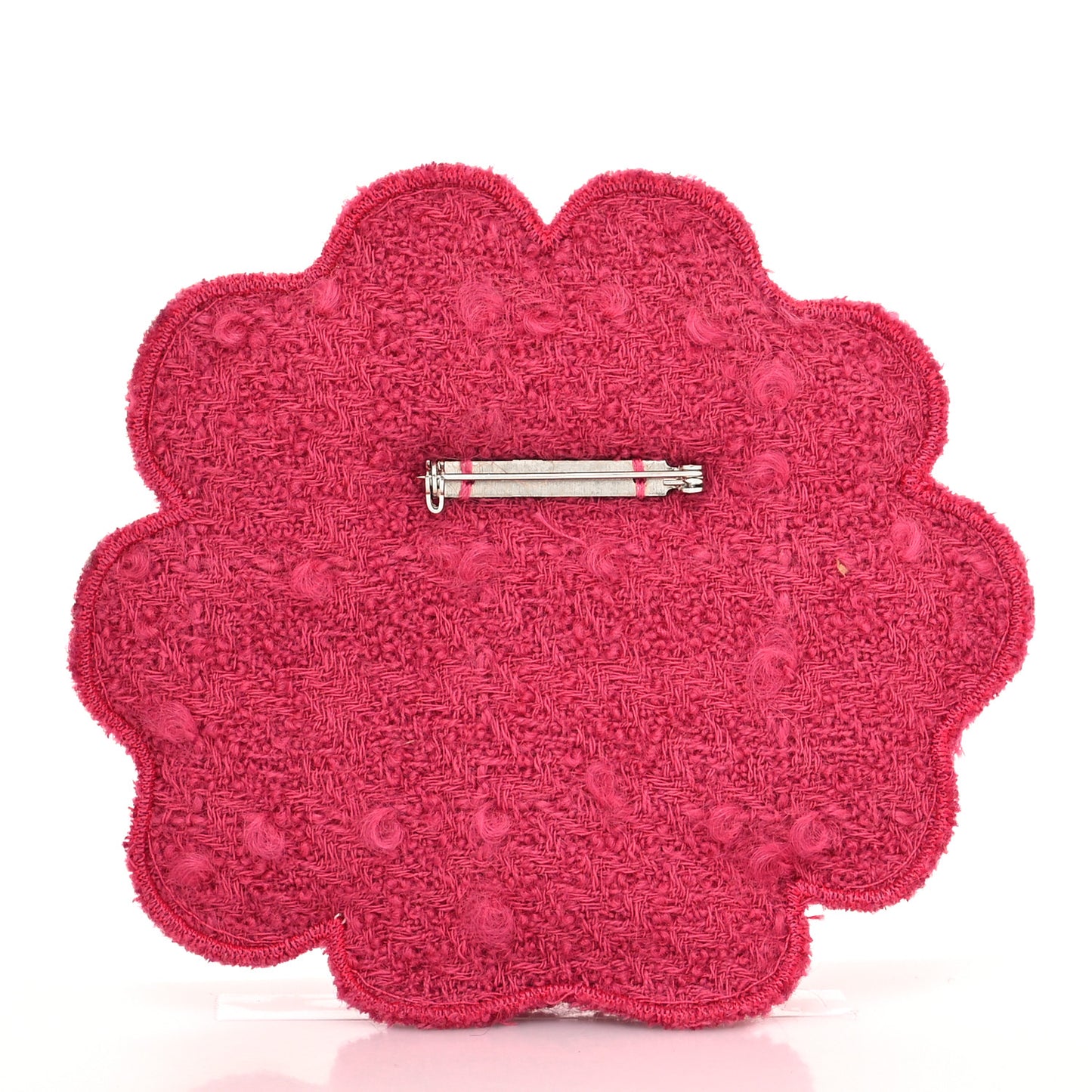 Tweed Camellia Brooch Pink
