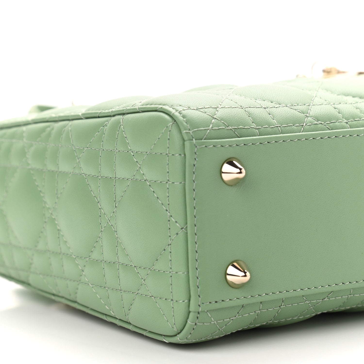 Christian Dior Lambskin Cannage Small My ABCDior Lady Dior Green 9 of 13