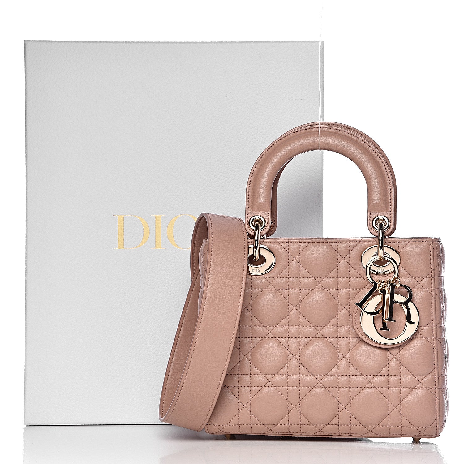 Christian Dior Lambskin Cannage Small Lady Dior Fard 12 of 12