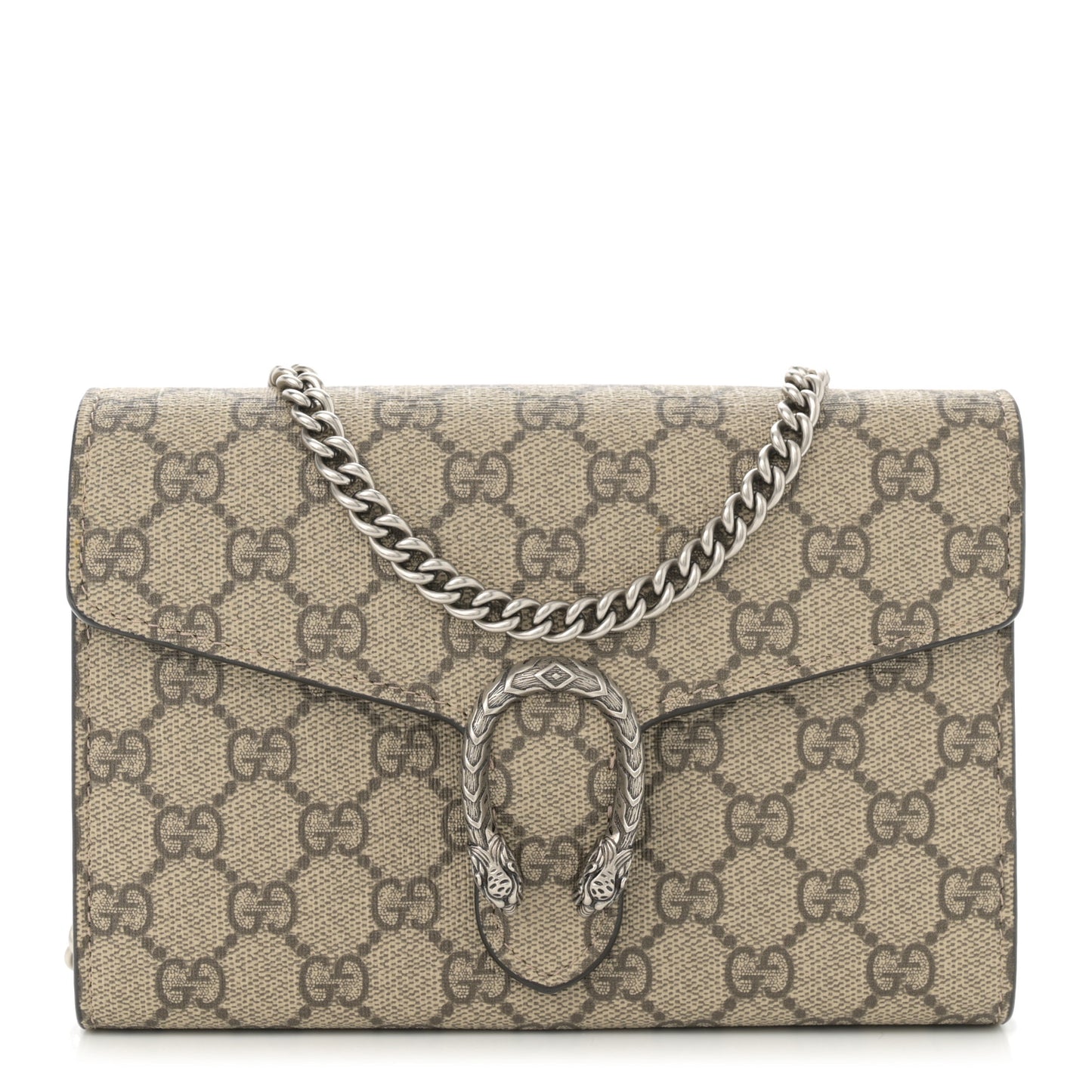 GG Supreme Monogram Mini Dionysus Chain Wallet Beige Taupe