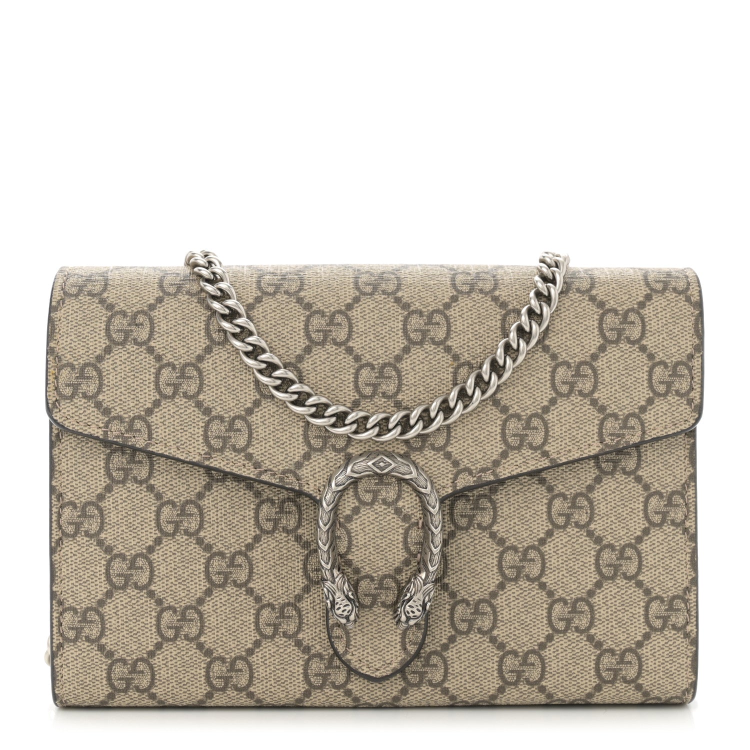 Gucci GG Supreme Monogram Mini Dionysus Chain Wallet Beige Taupe 1 of 14