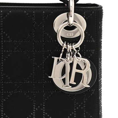 Christian Dior Satin Crystal Cannage Mini Lady Dior Black 6 of 8