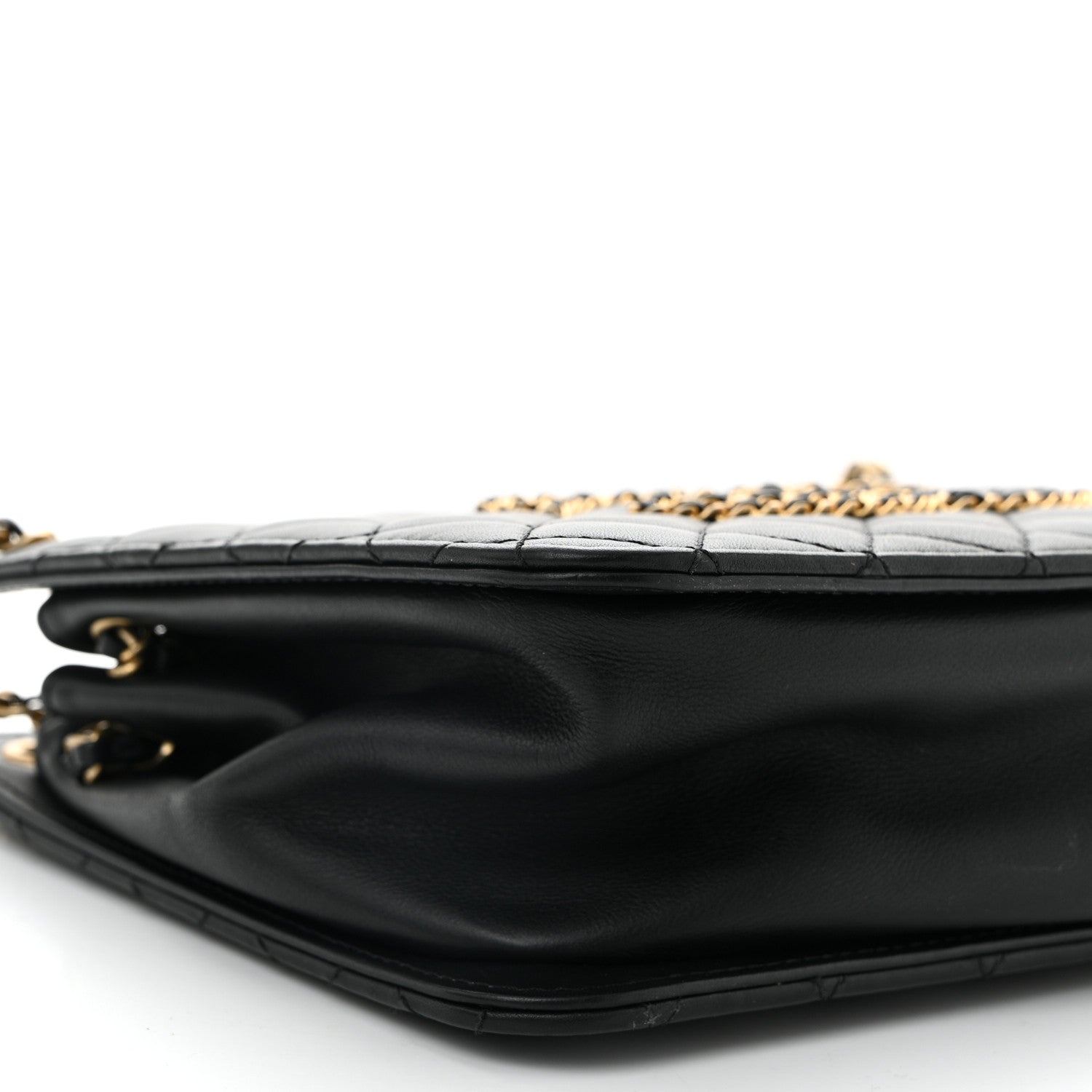 Chanel Calfskin Quilted CC Chain Accordion Tote Black 8 of 9
