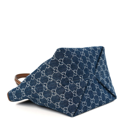 Gucci New Denim GG Monogram Calfskin Small Totissima Tote Blue 4 of 10