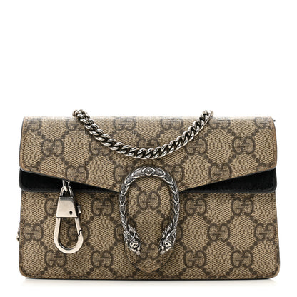 Gucci GG Supreme Monogram Super Mini Dionysus Shoulder Bag Black 1 of 13