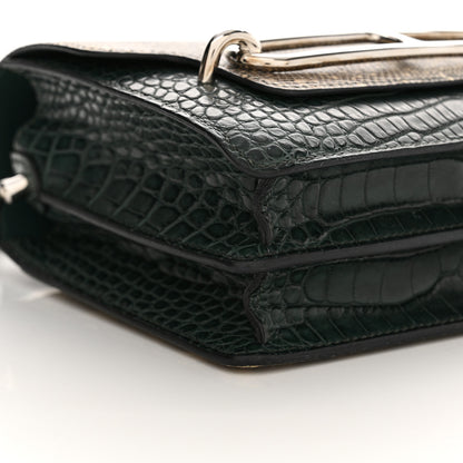 Hermes Matte Alligator Lizard Mini Sac Roulis Ombre Vert Fonce 9 of 11