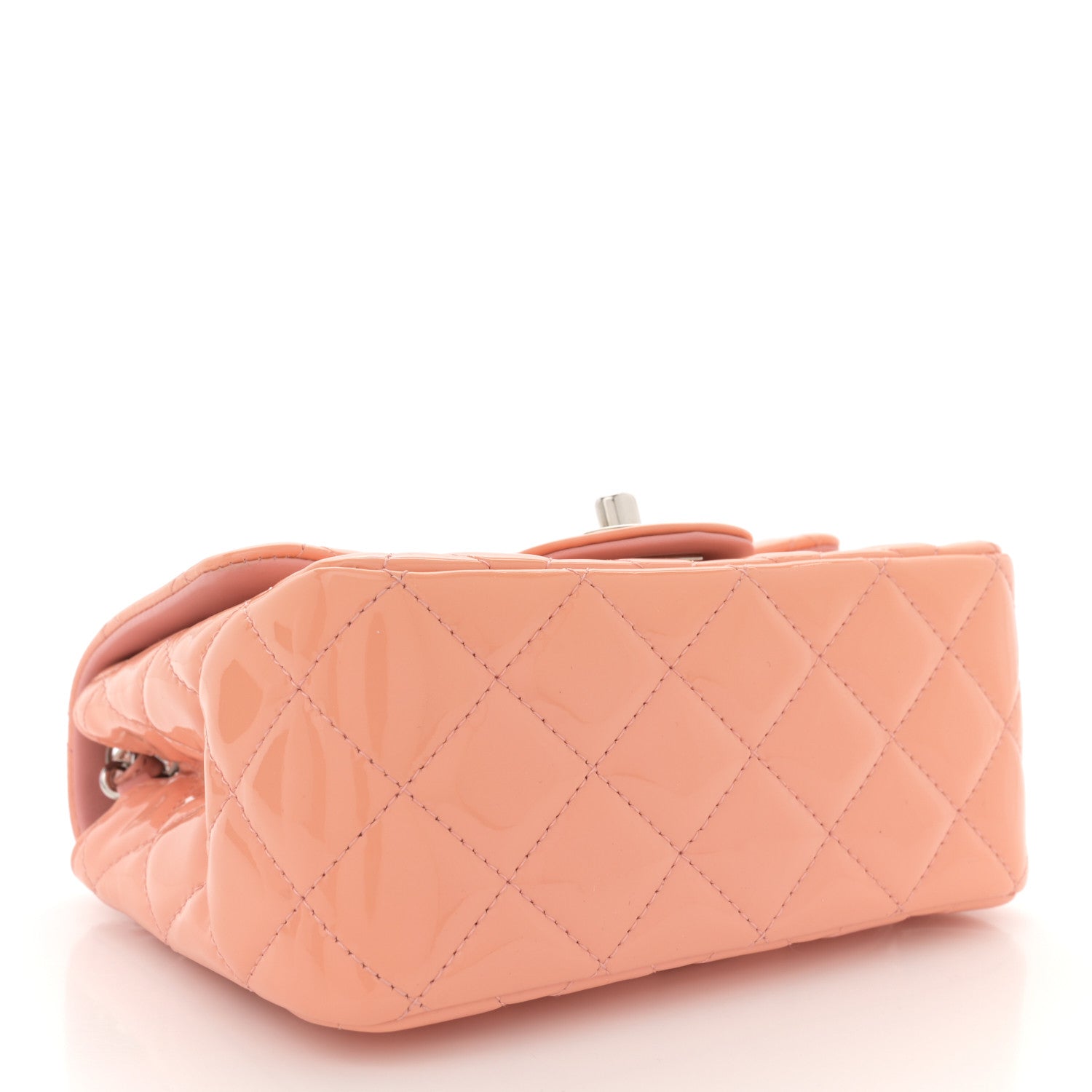 Chanel Patent Quilted Mini Square Flap Pink 4 of 11