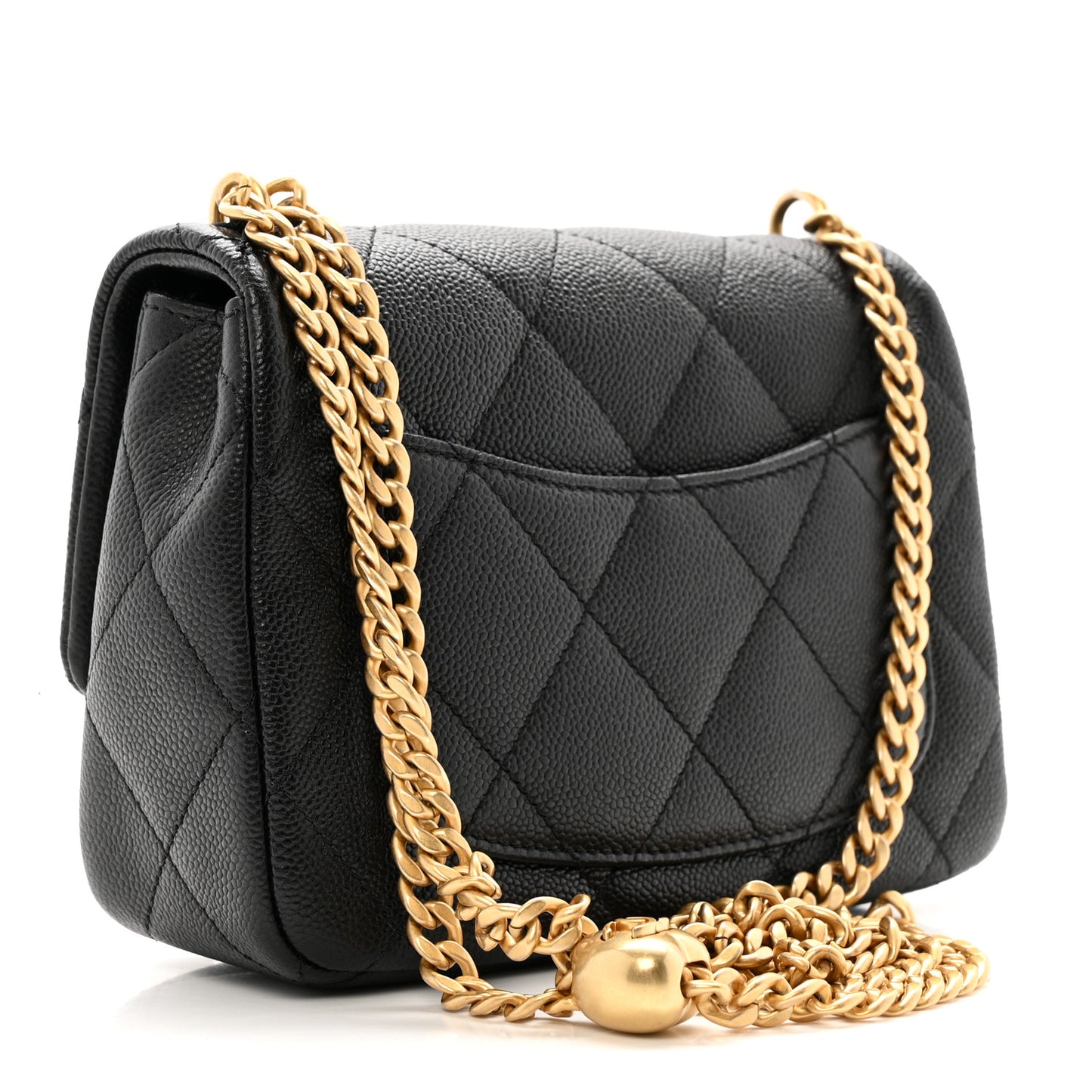 Caviar Quilted Mini Sweetheart Flap Black