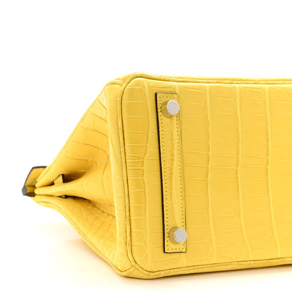 Hermes Matte Alligator Birkin 25 Mimosa 8 of 10