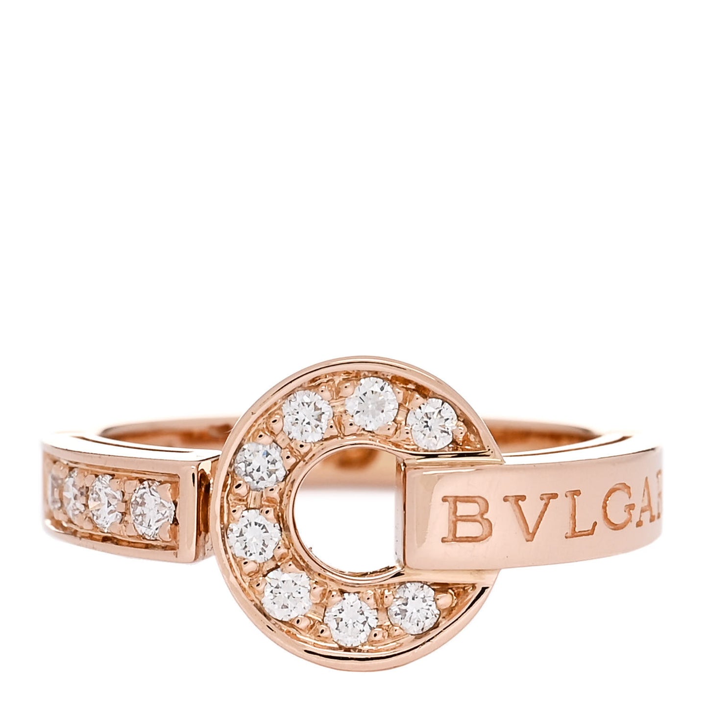 18K Rose Gold Diamond Bvlgari Bvlgari Ring 54 6.75