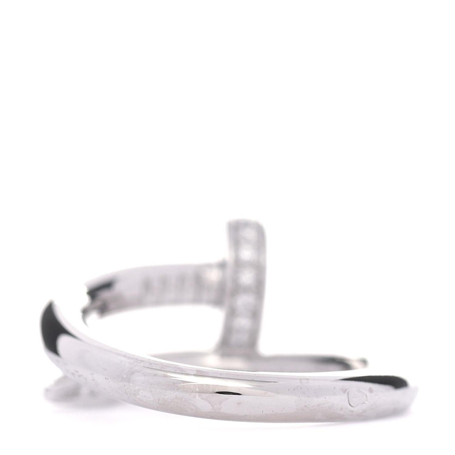 Cartier 18K White Gold Diamond Juste Un Clou Ring 49 4.75 3 of 6