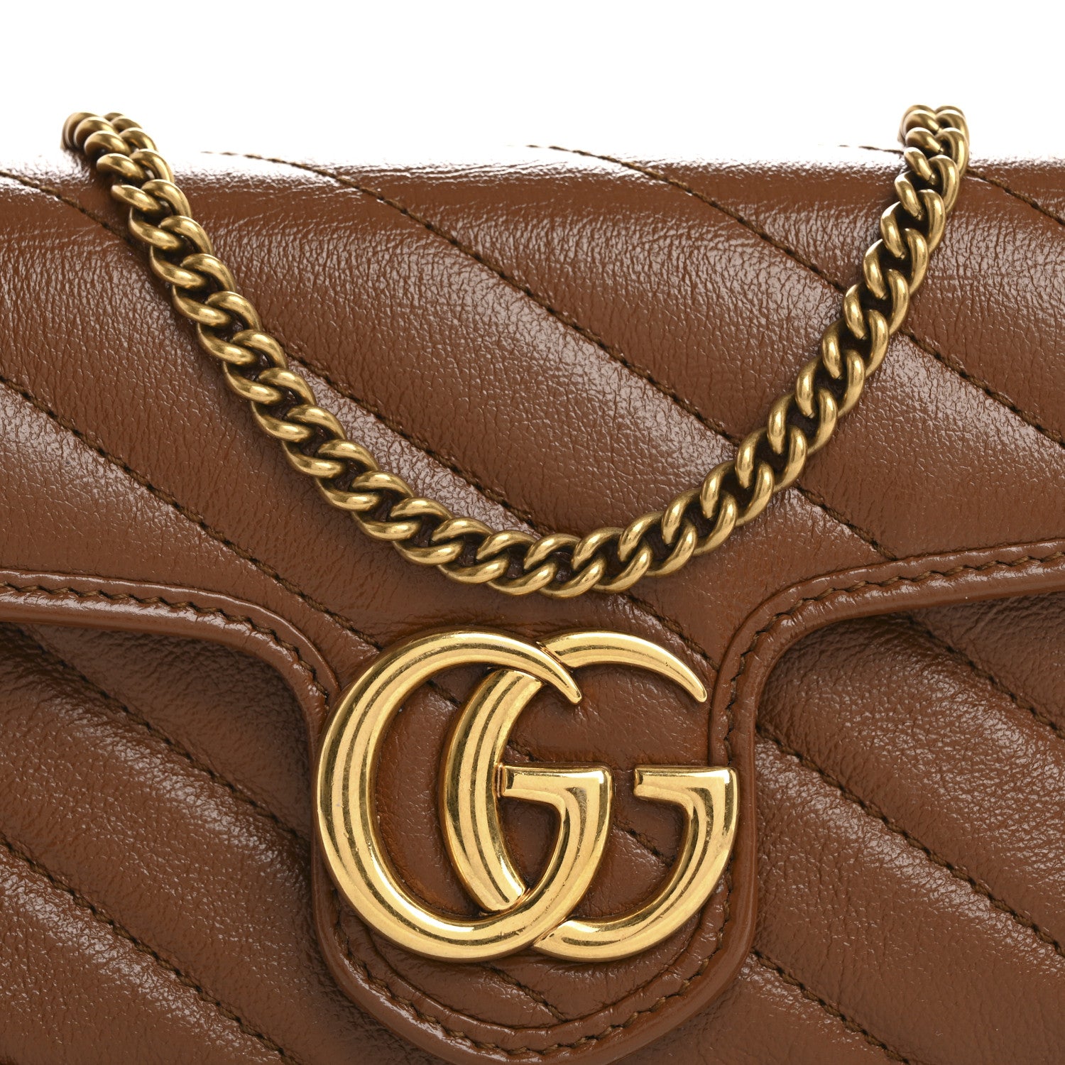 Gucci Azalea Calfskin Matelasse Diagonal Super Mini GG Marmont Shoulder Bag Cuir 8 of 13