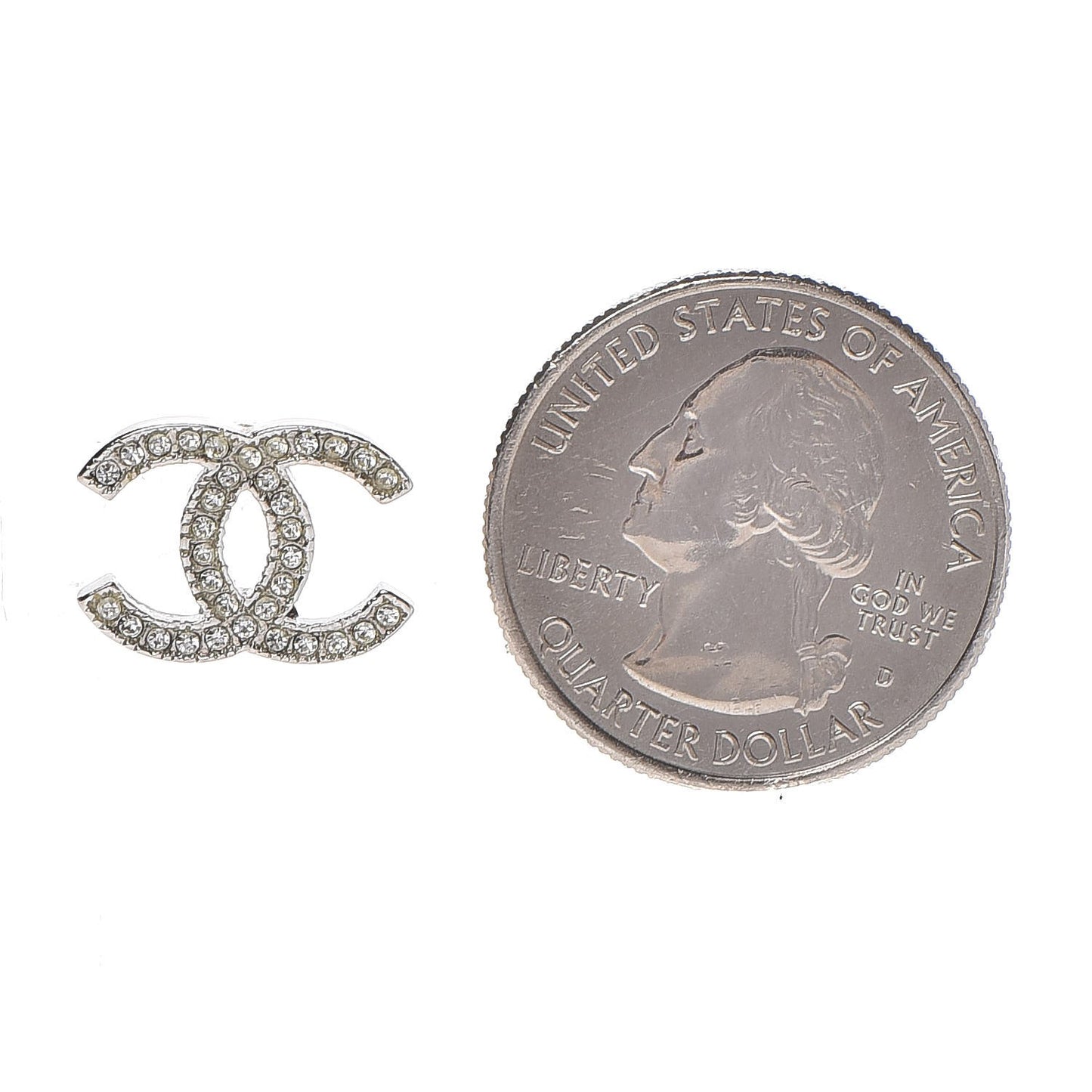 Crystal CC Earrings Silver