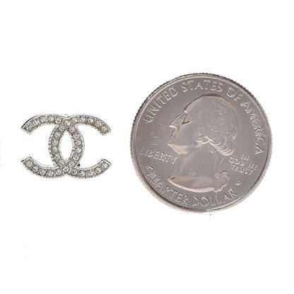 Chanel Crystal CC Earrings Silver 2 of 5