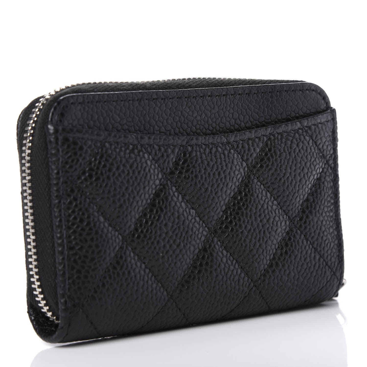 Chanel Caviar Quilted Zip Coin Purse Black 3 of 9