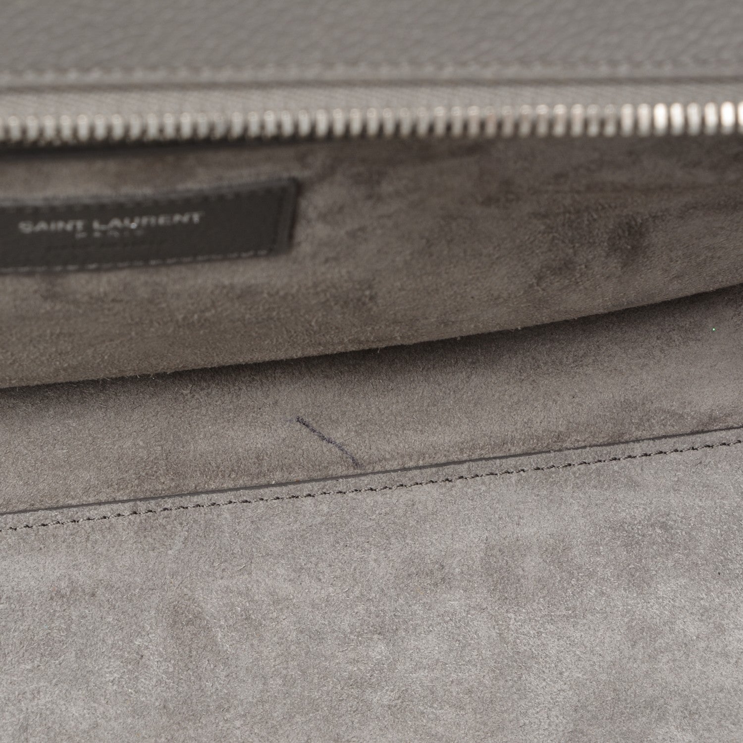Saint Laurent Grained Calfskin Small Rive Gauche Cabas Fog 8 of 8