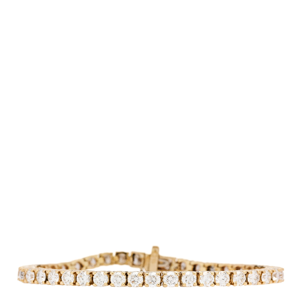 Parker & West by FASHIONPHILE 14K Yellow Gold Diamond 6.45ctw Tennis Bracelet 1 of 6