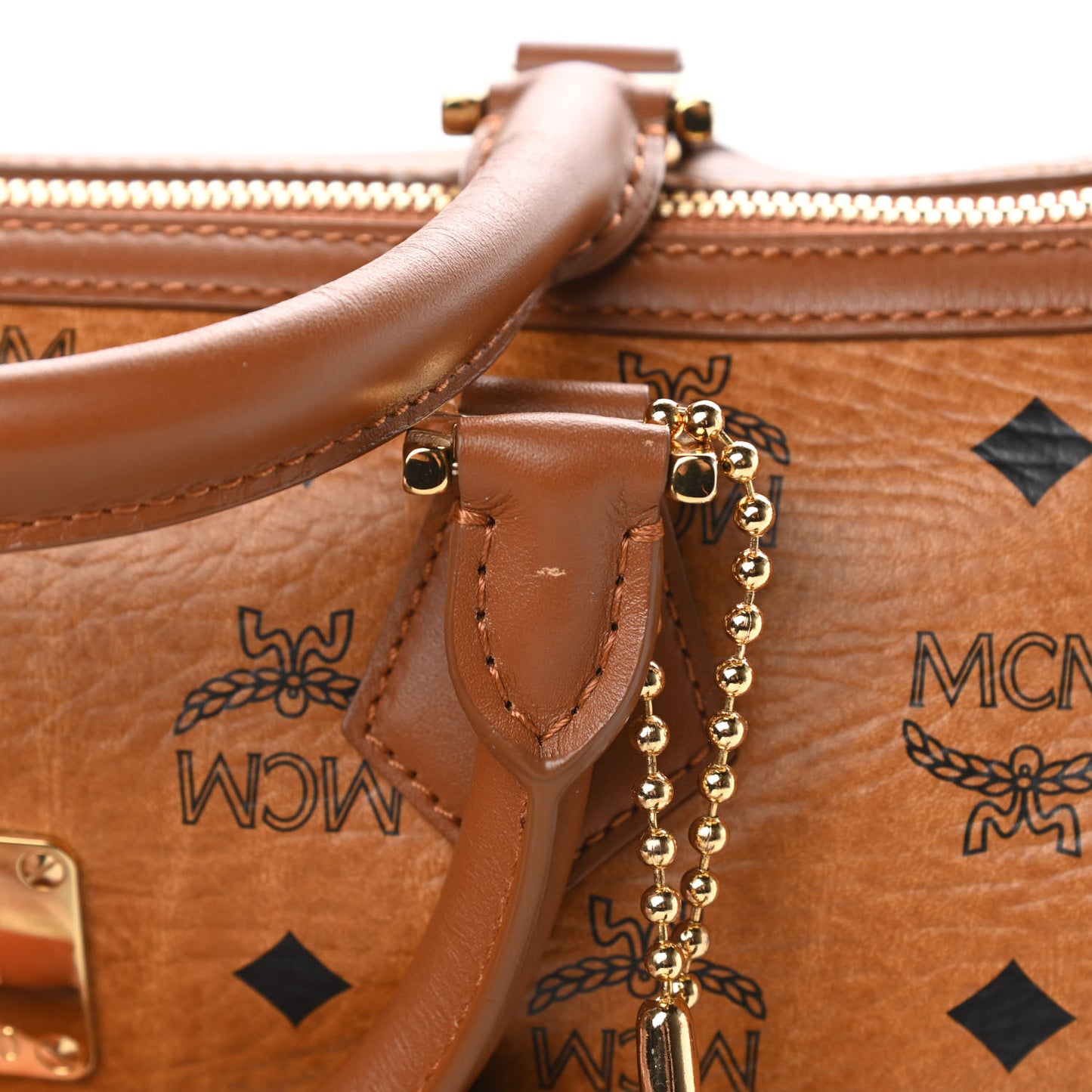 Visetos Dog Bone Boston Bag Cognac