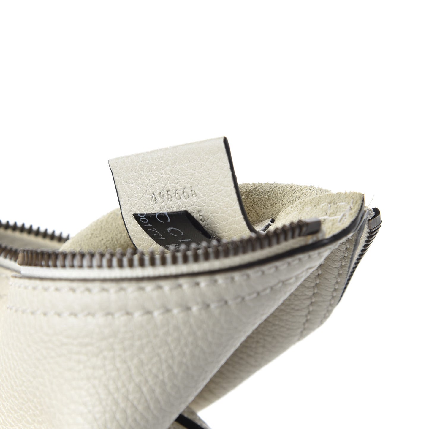 Pebbled Calfskin Medium Logo Portfolio Clutch White