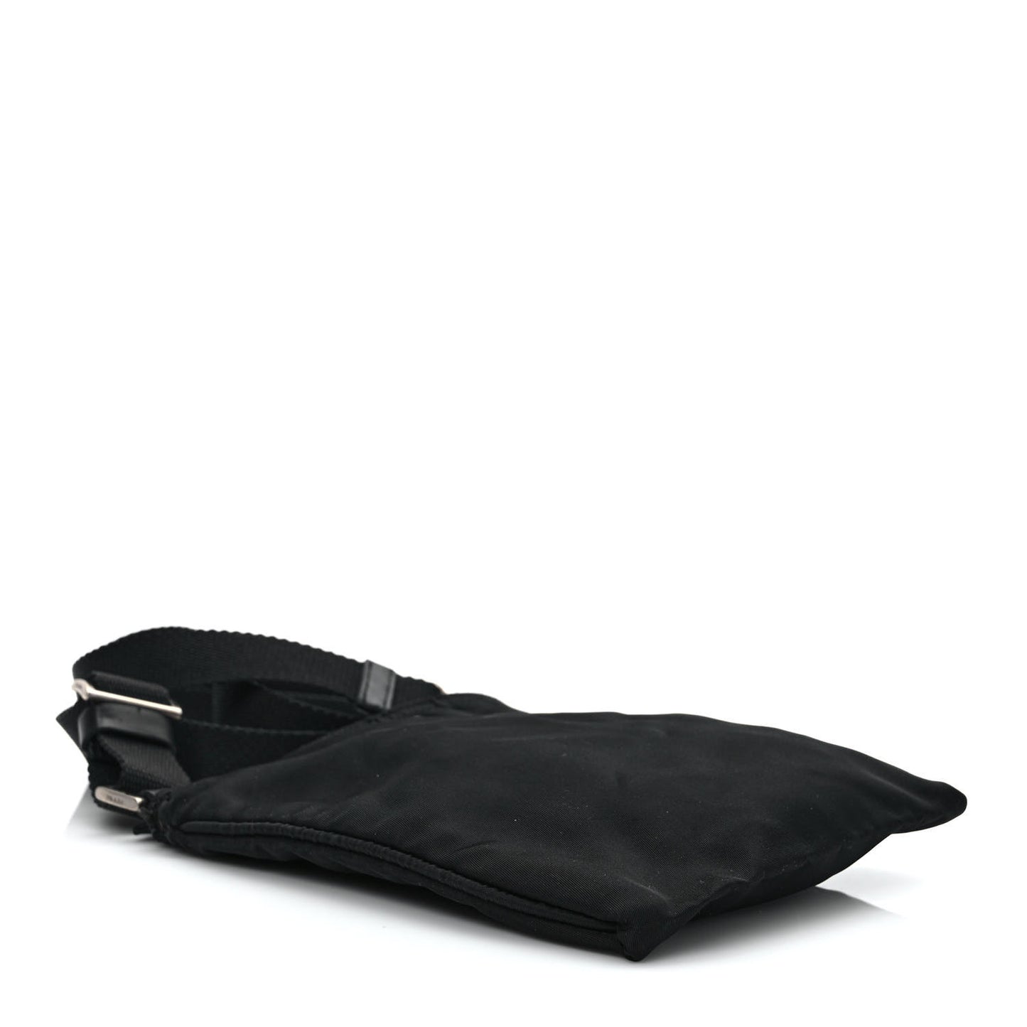 Tessuto Nylon Flat Messenger Bag Black