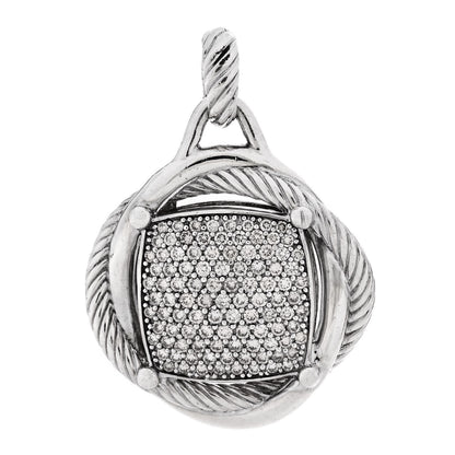 David Yurman Sterling Silver Diamond 32mm Infinity Pendant 1 of 4