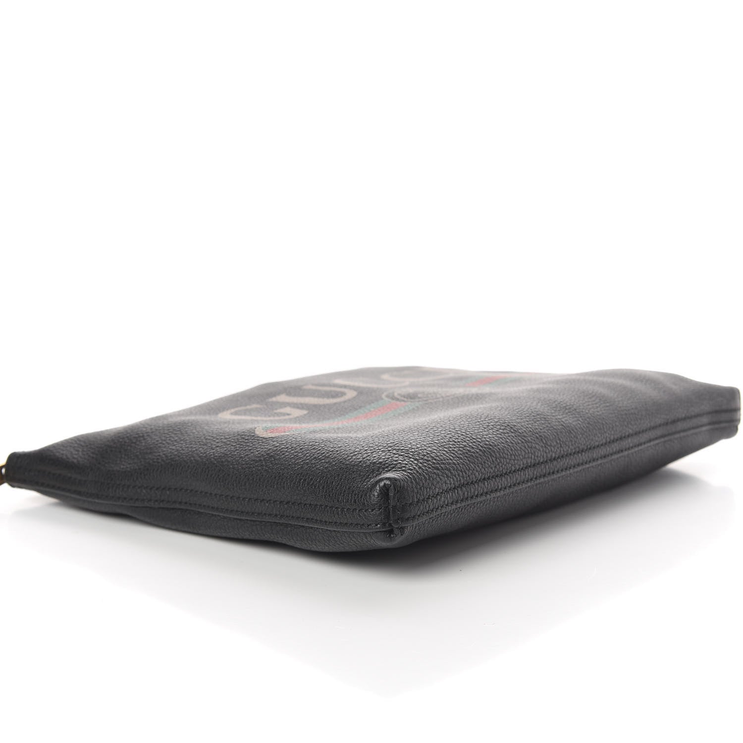 Gucci Pebbled Calfskin Medium Logo Portfolio Clutch Black 3 of 9