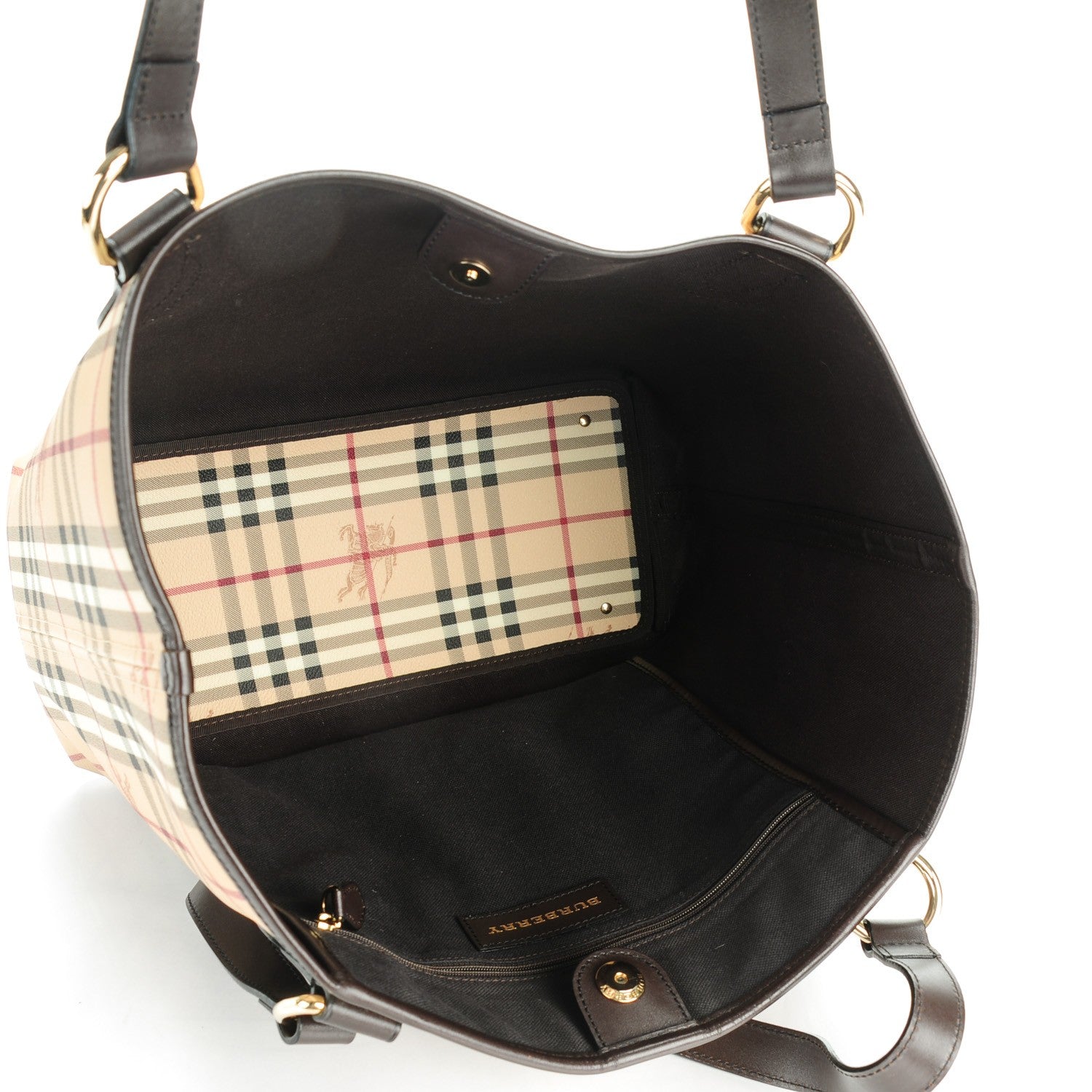 Burberry Haymarket Check Large Nick Tote Chocolate 5 of 8
