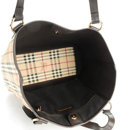 Burberry Haymarket Check Large Nick Tote Chocolate 5 of 8