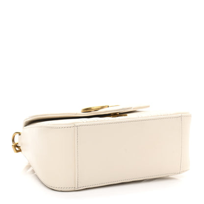 Gucci Calfskin Matelasse Mini GG Marmont Top Handle Shoulder Bag White 4 of 12