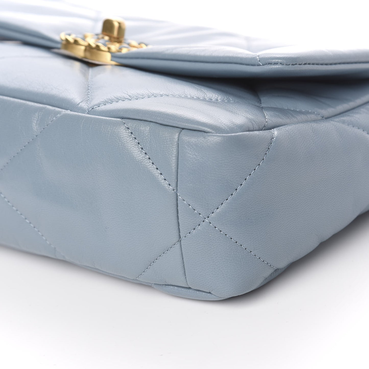 Goatskin Quilted Medium 19 Flap Blue