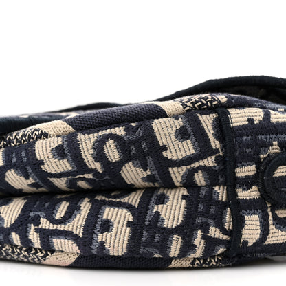 Christian Dior Oblique Embroidered Saddle Bag Blue 10 of 12