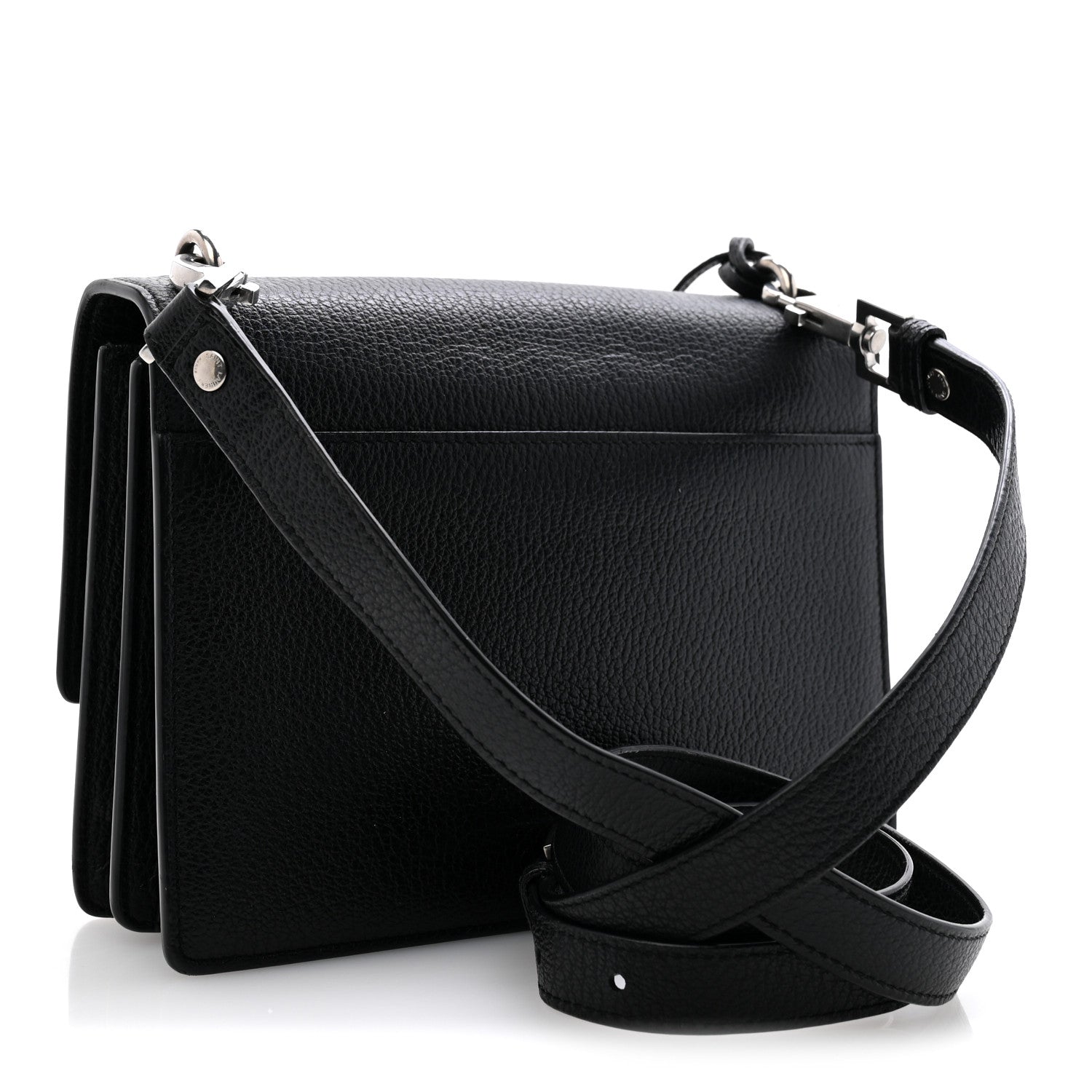 Saint Laurent Calfskin Medium Monogram Sunset Satchel Black 3 of 13