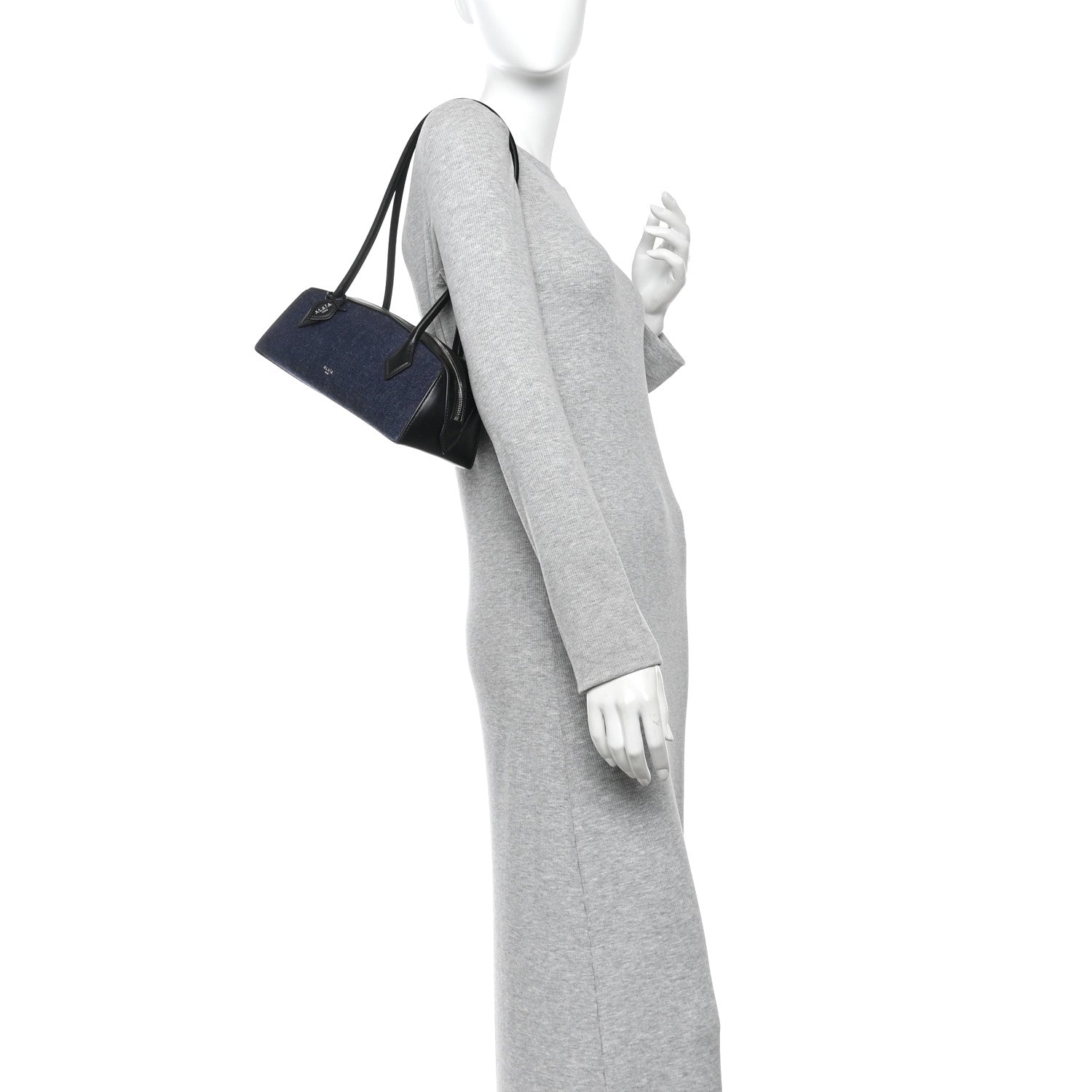 Alaia Denim Calfskin Medium Le Teckel Bag Bleu Denim 2 of 13