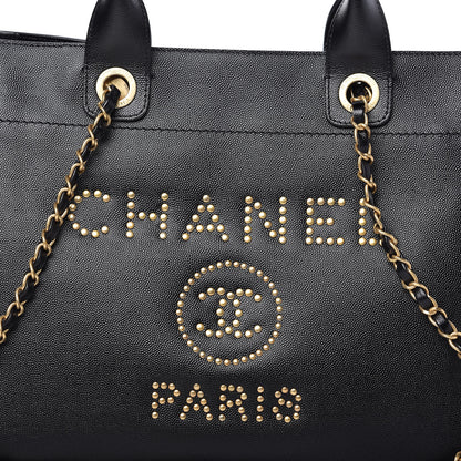 Chanel Caviar Small Studded Deauville Tote Black 10 of 10