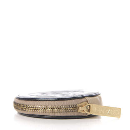 Chanel Lambskin Round Camellia CC Coin Purse Black 3 of 7
