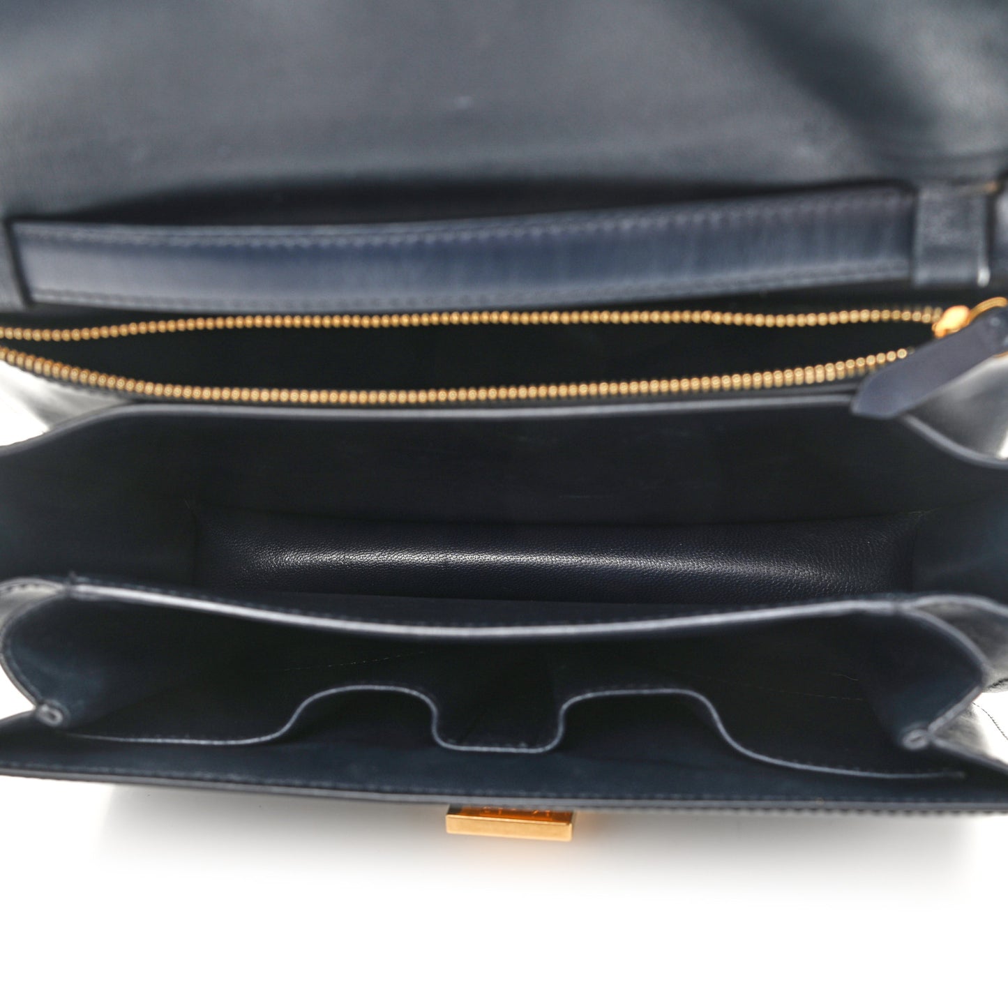 Box Calfskin Medium Classic Box Flap Bag Navy