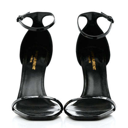 Saint Laurent Patent Calfskin Opyum 110 Sandals 38 Black Gold 2 of 11