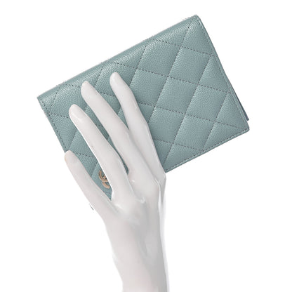 Chanel Caviar Quilted Passport Holder Blue 2 of 8