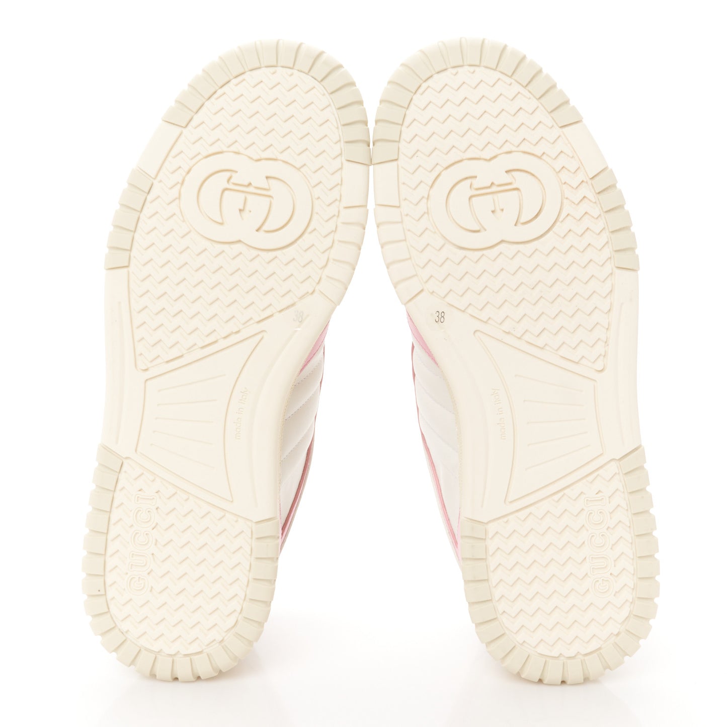 Calfskin Womens Re-Web Sneakers 38 White Pink