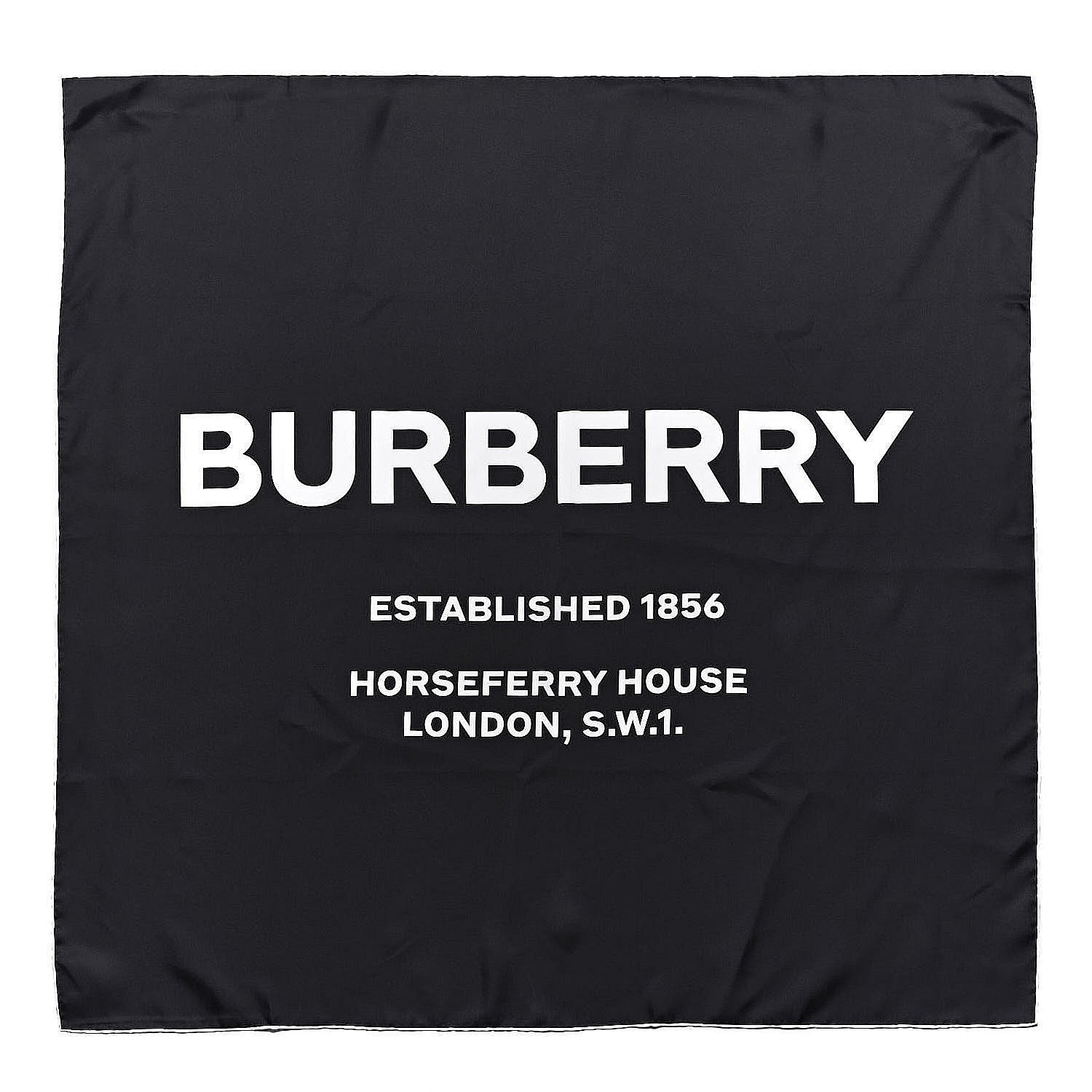 Burberry Silk Horseferry Print Scarf Black 1 of 5