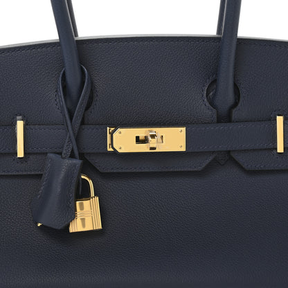 Hermes Evercolor Shoulder Birkin Light 29 Bleu Abysse 8 of 11