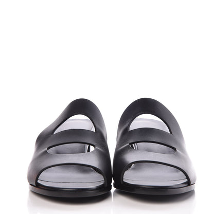 Hermes Calfskin Mona Sandals 38.5 Black 2 of 8