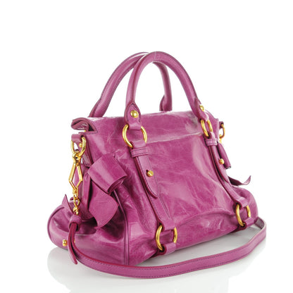 Miu Miu Vitello Lux Mini Bow Bag Fuchsia 3 of 7