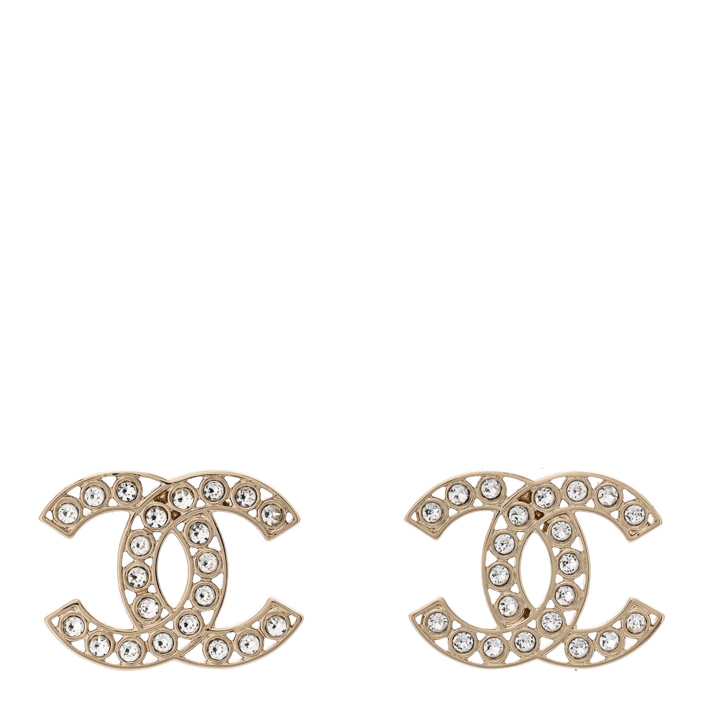 Large Strass Crystal CC Earrings CC Earrings Gold