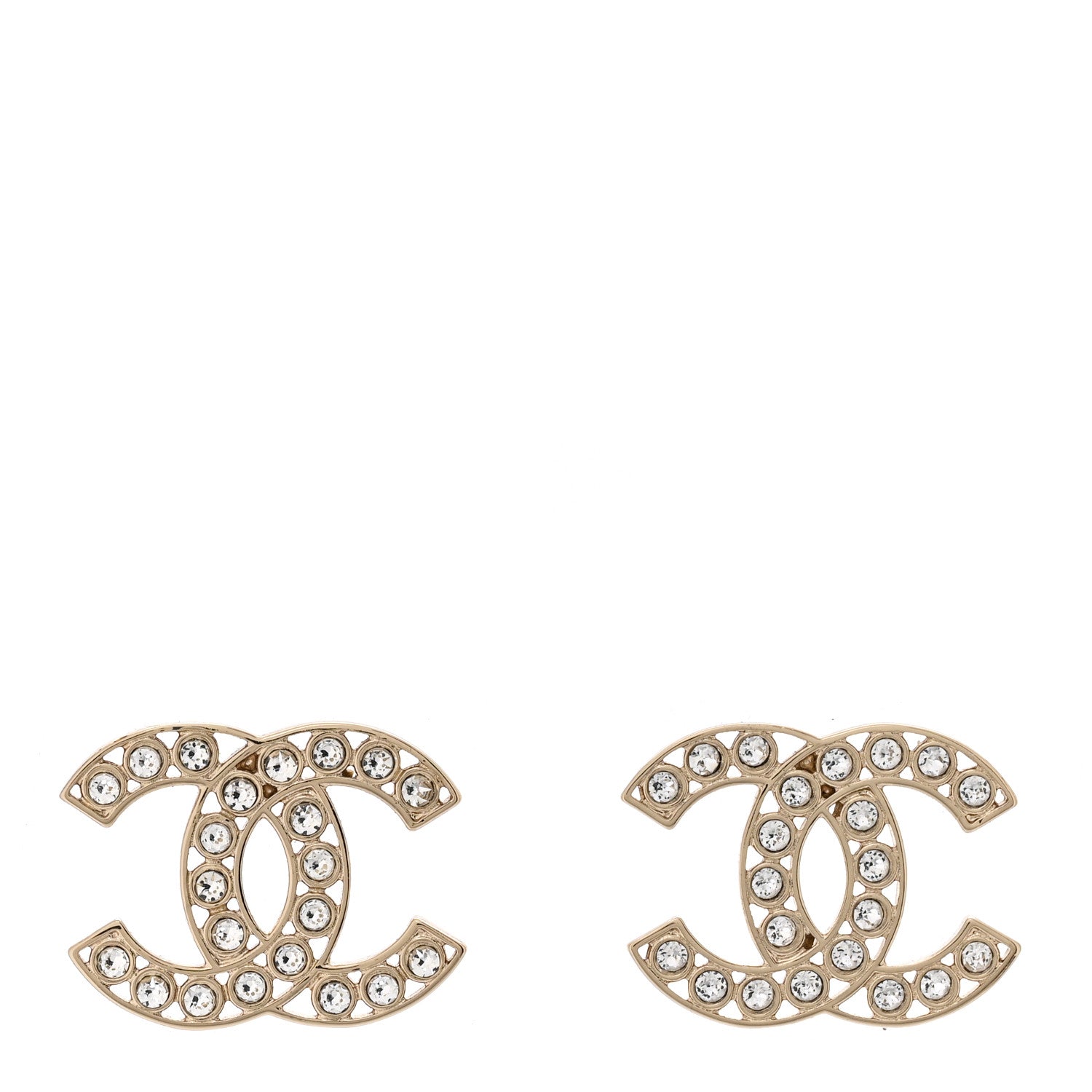 Chanel Large Strass Crystal CC Earrings CC Earrings Gold 1 of 5