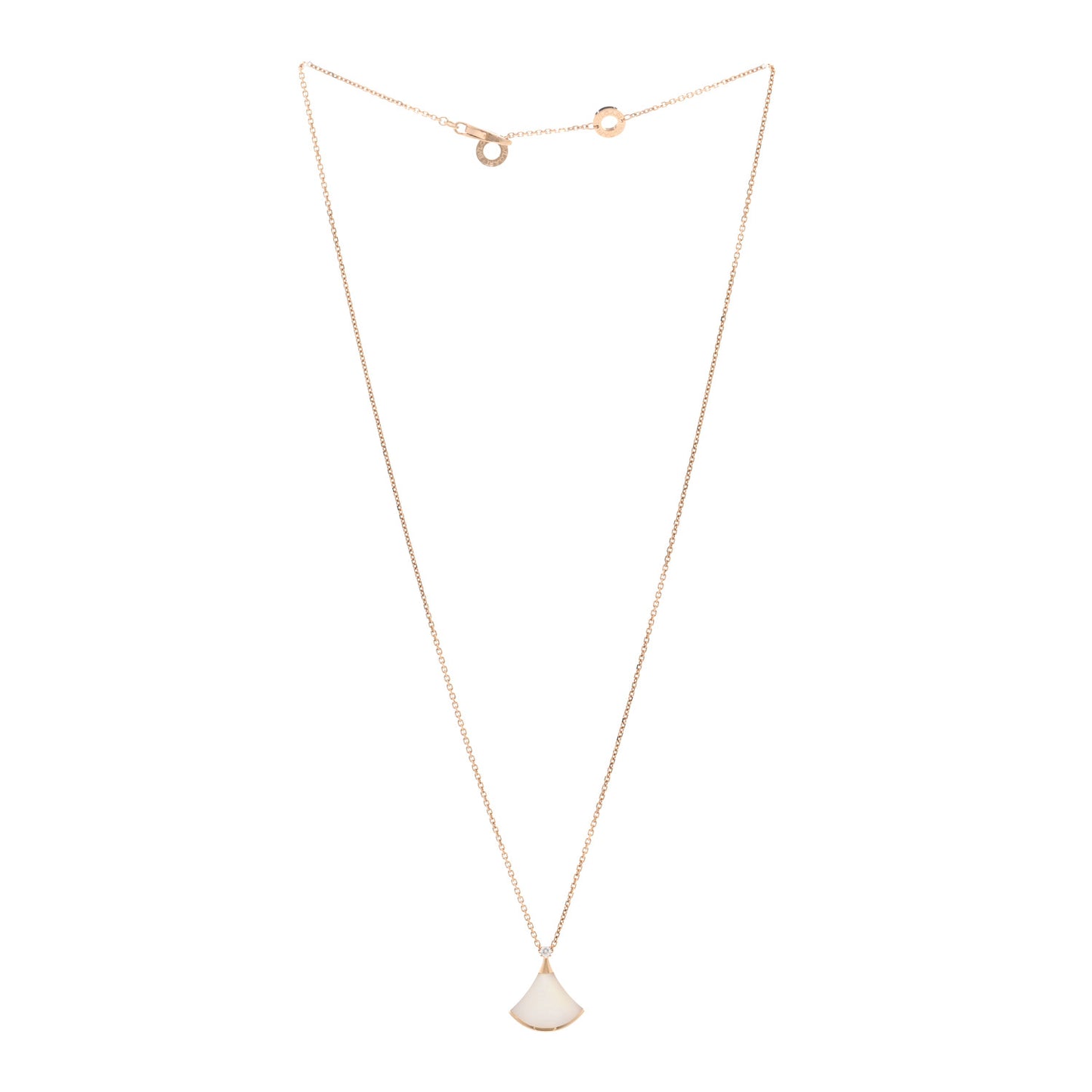18K Rose Gold Diamond Mother of Pearl Small Divas' Dream Pendant Necklace